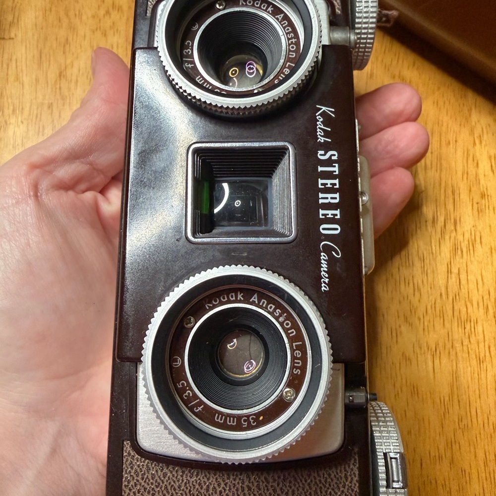 Vintage Kodak Stereo Camera 35mm 3D Camera Kodak Anastigmat f3.5 35mm Working w - Picture 9 of 13